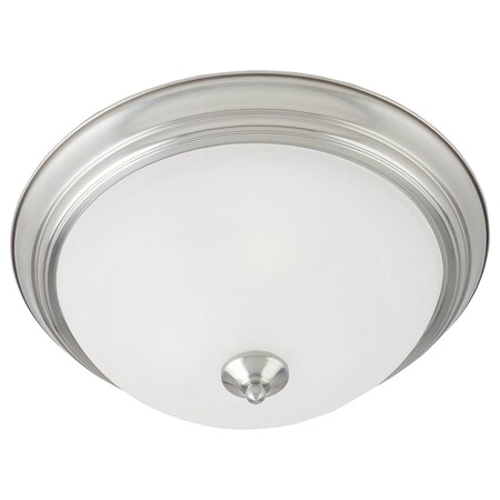 Maxim Two Light Satin Nickel Marble Glass Bowl Flush Mount 5841MRSN